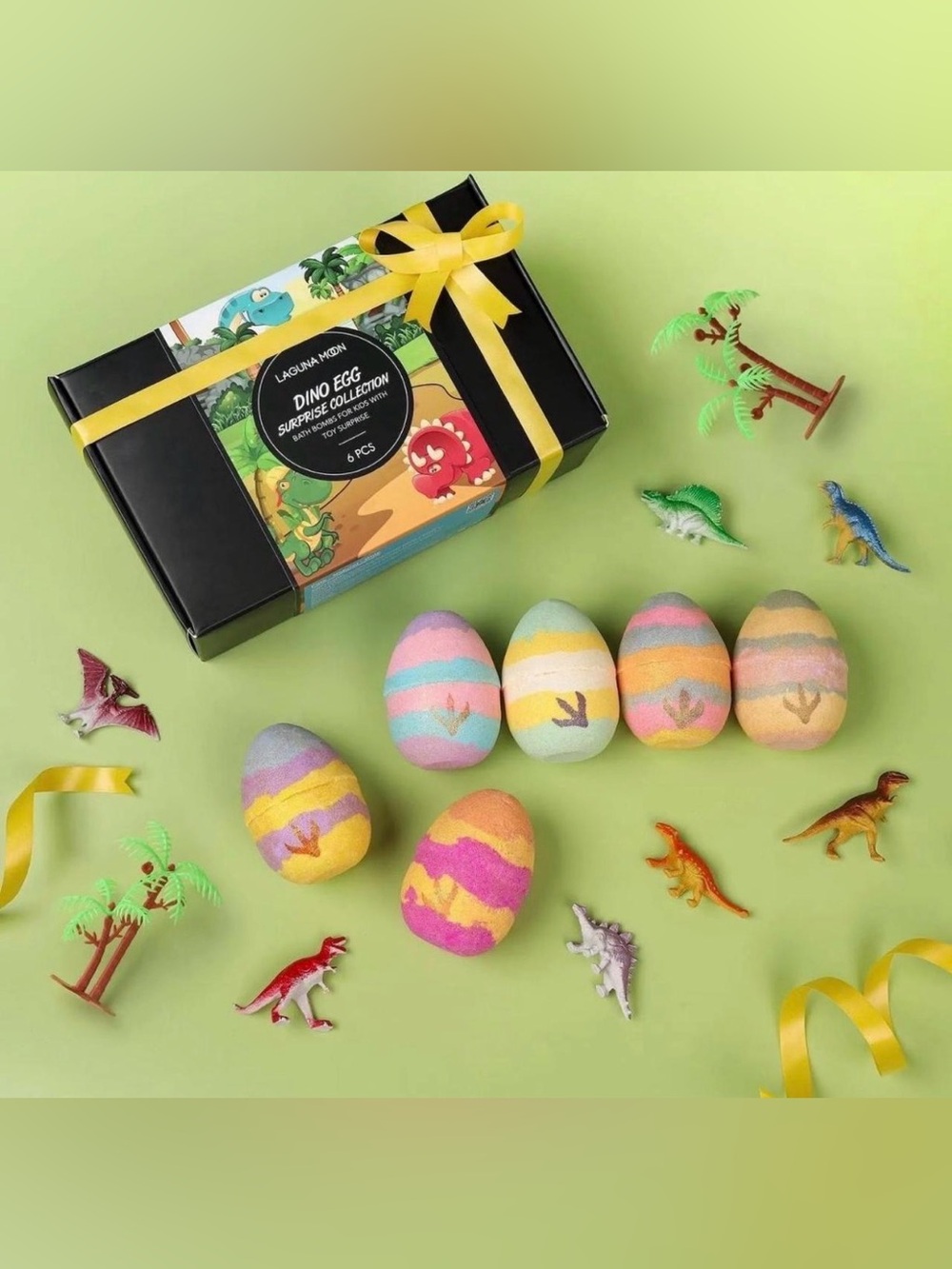 NWT Laguna Moon Kids Dino Egg Surprise Bath Bomb Set - 6 PC